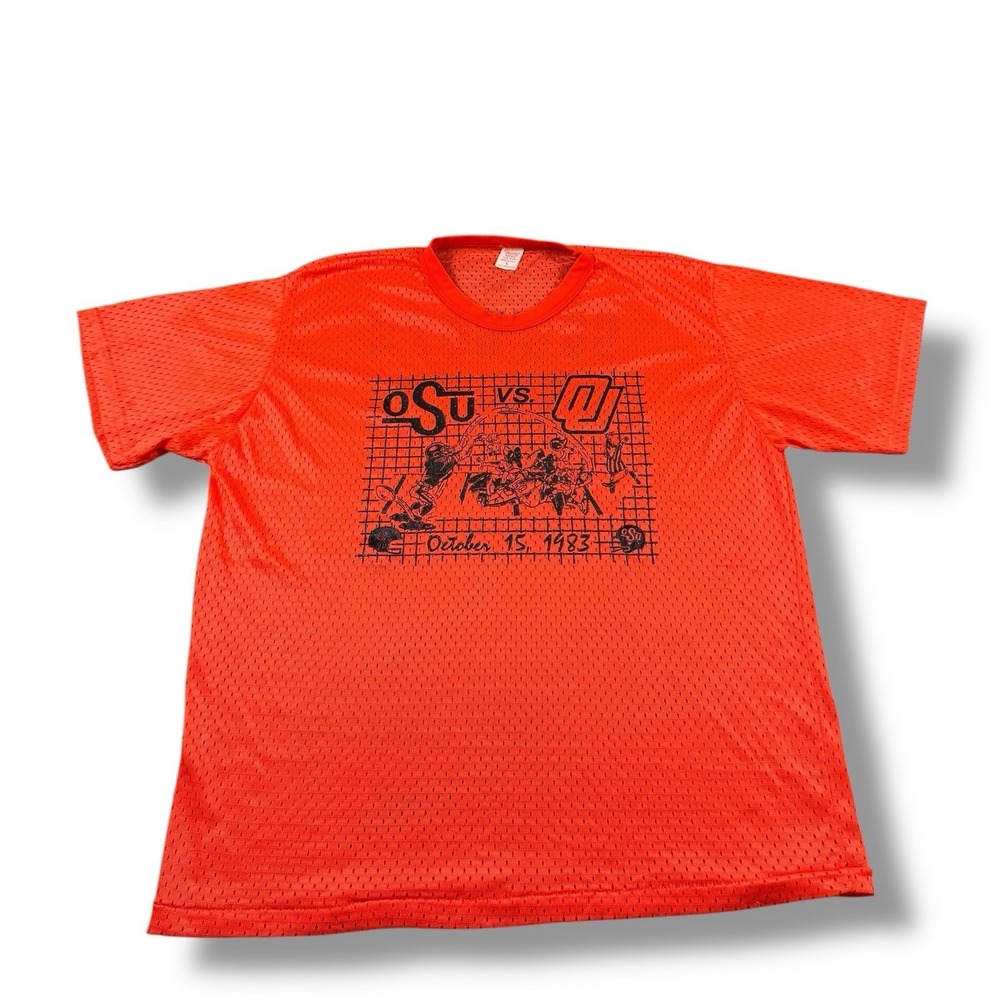 VTG 1983 OSU Cowboys Vs. OU Sooners Cowboys Are No "One" Nylon Shirt RARE Sz L
